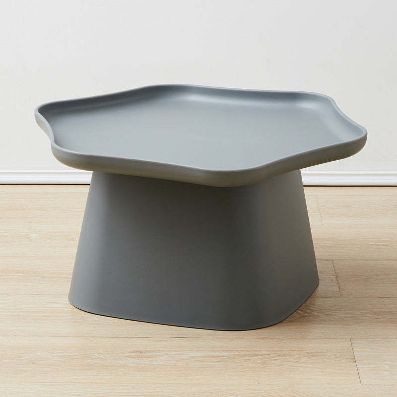 Minimalist hexagonal end gray wood end & side tables, Lighom — 22" L x 20" W x 11" H