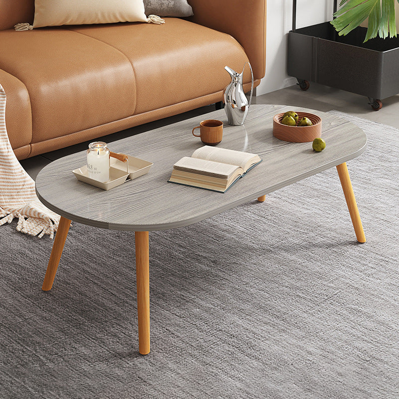Minimalist Long Oval Wood End Table