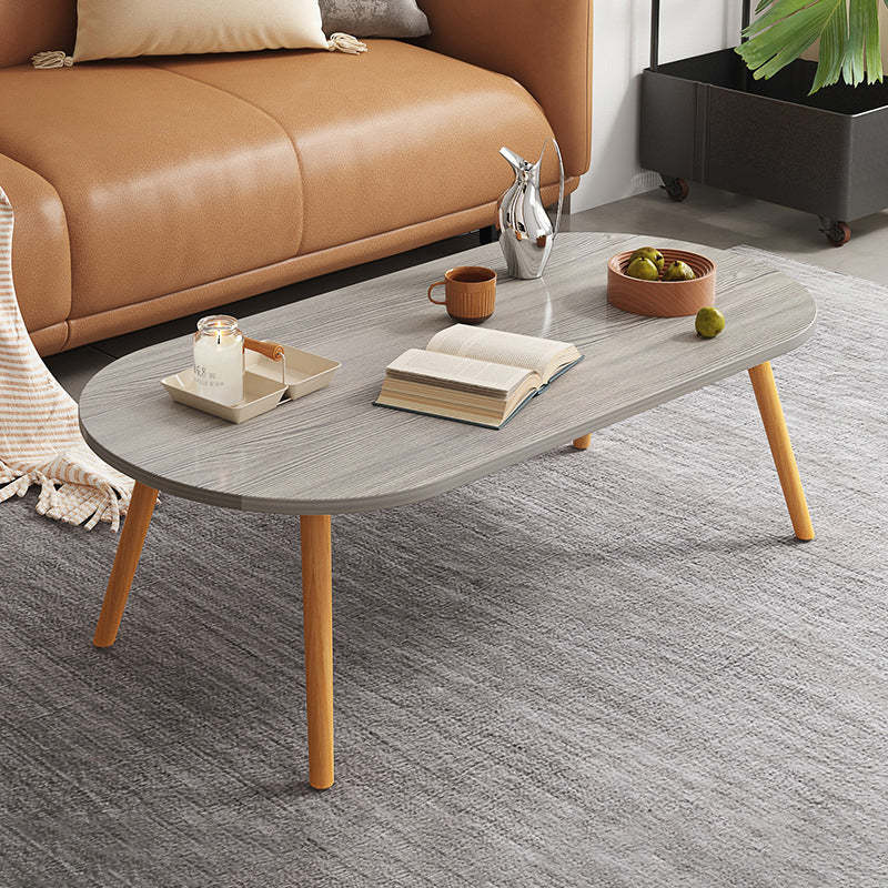 Minimalist Long Oval Wood End Table