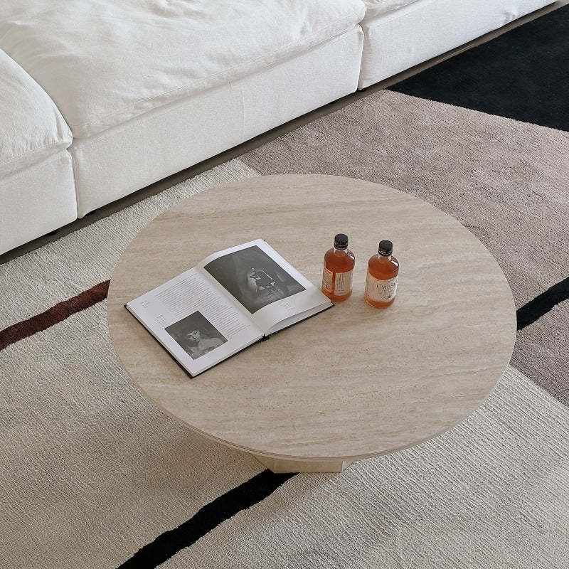 Vintage Hexagonal Rock Slab Wood End Table