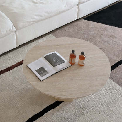 Vintage Hexagonal Rock Slab Wood End Table