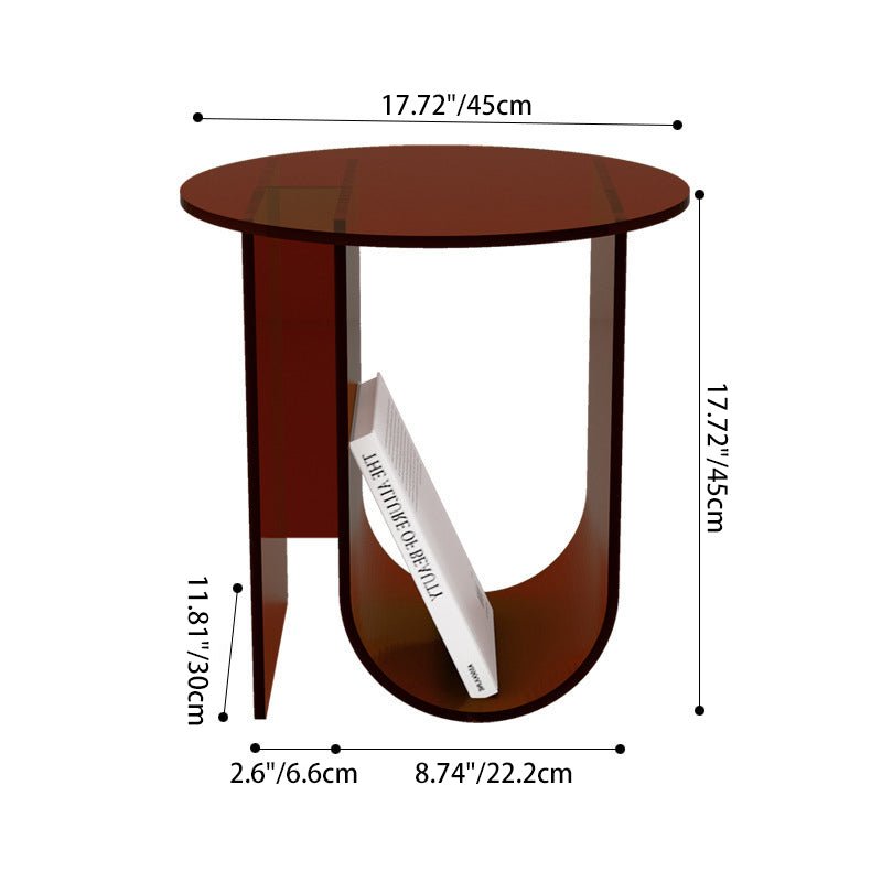 U-Shape Round Acrylic End Table — Blue