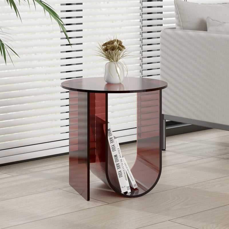 U-Shape Round Acrylic End Table