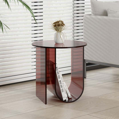 U-Shape Round Acrylic End Table