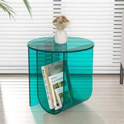 U-Shape Round Acrylic End Table