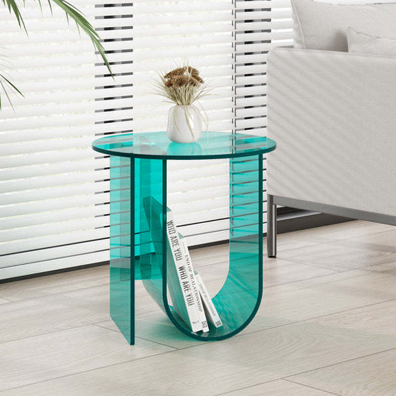 U-Shape Round Acrylic End Table