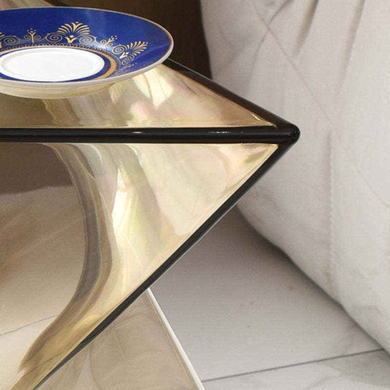 Irregular Triangle End Table — Brown