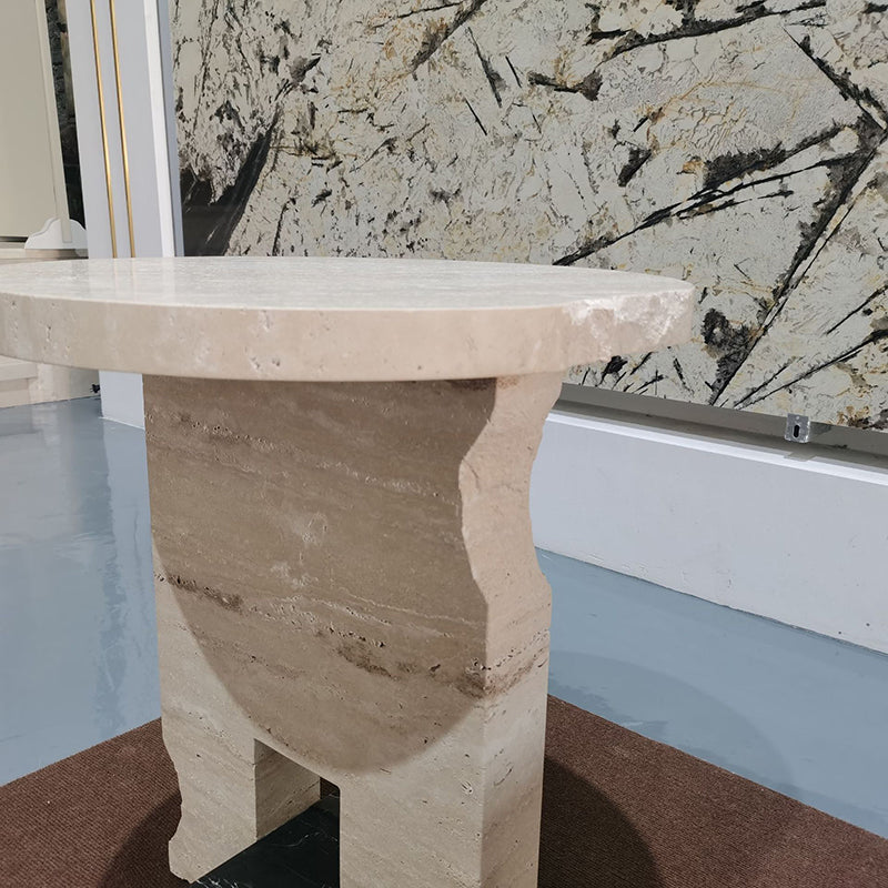Lighom traditional end long marble stone metal end & side tables