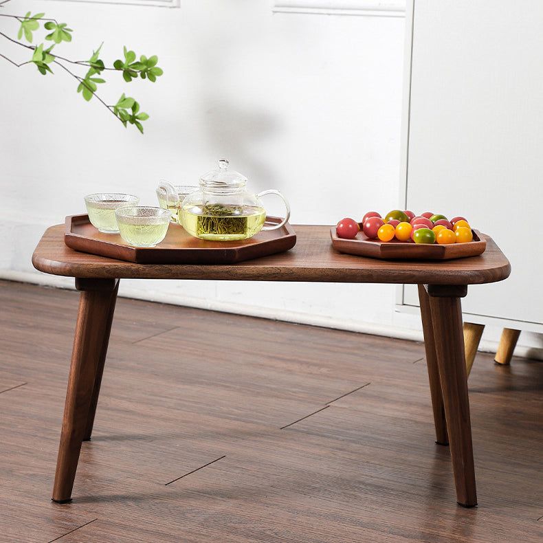 Lighom traditional 1-tier end walnut end & side tables in wood