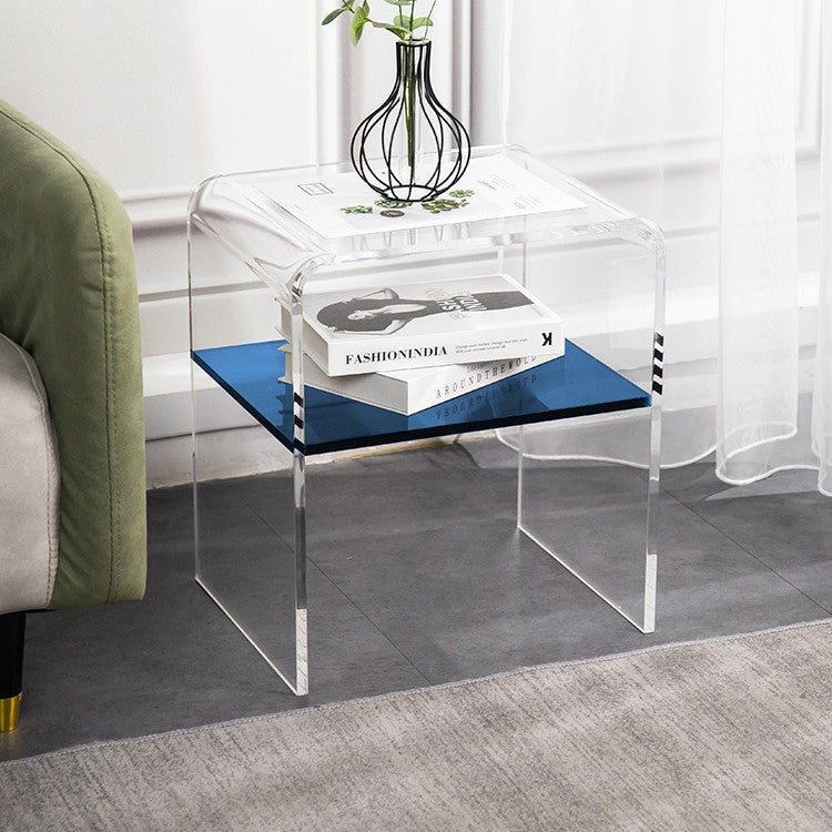 Scandinavian Curved Acrylic Nightstand 2-Tier