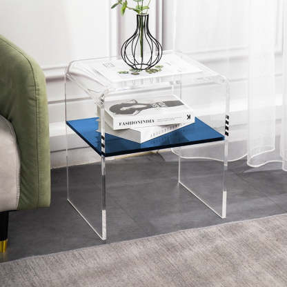 Scandinavian Curved Acrylic Nightstand 2-Tier