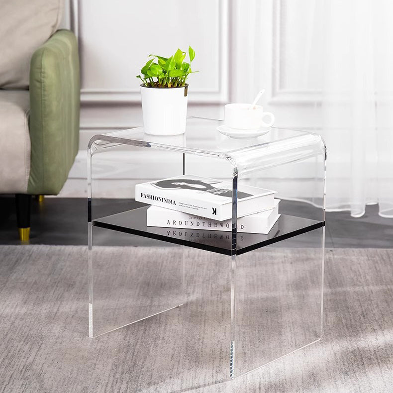 Scandinavian Curved Acrylic Nightstand 2-Tier