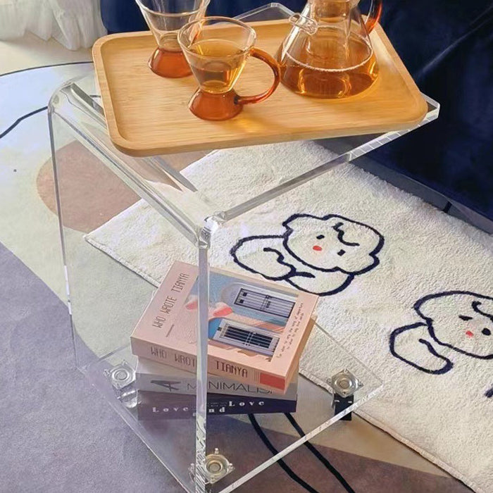 Scandinavian Removable Acrylic End Table 2-Tier