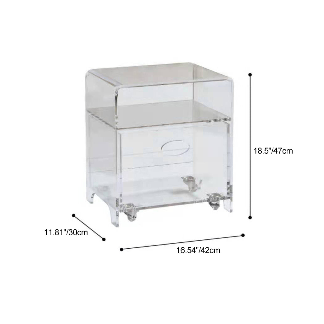 Minimalist Oval Acrylic End Table 2-Tier