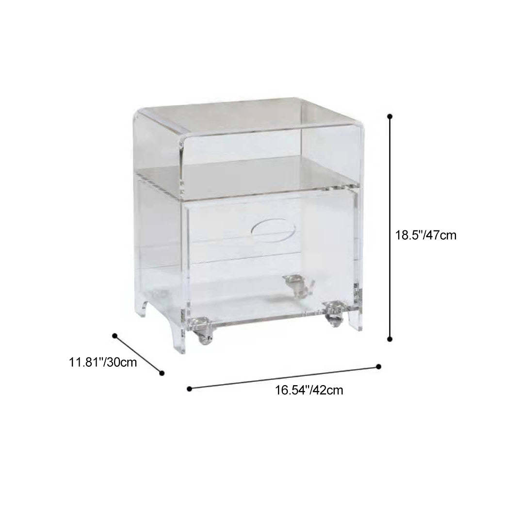 Minimalist Oval Acrylic End Table 2-Tier