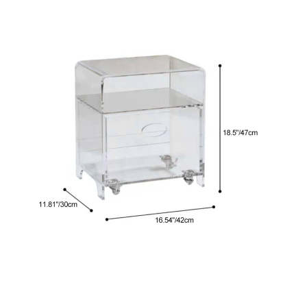 Minimalist Oval Acrylic End Table 2-Tier