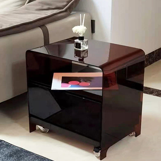 Minimalist Oval Acrylic End Table 2-Tier