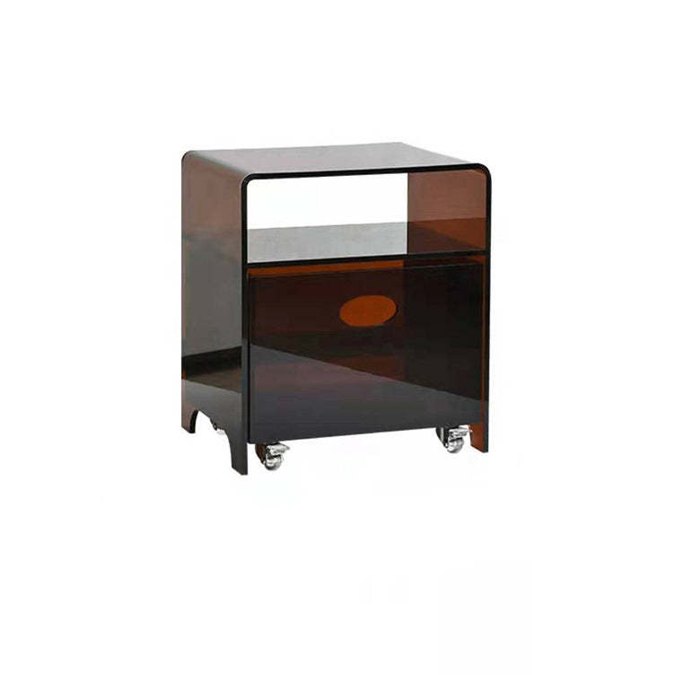 Minimalist Oval Acrylic End Table 2-Tier