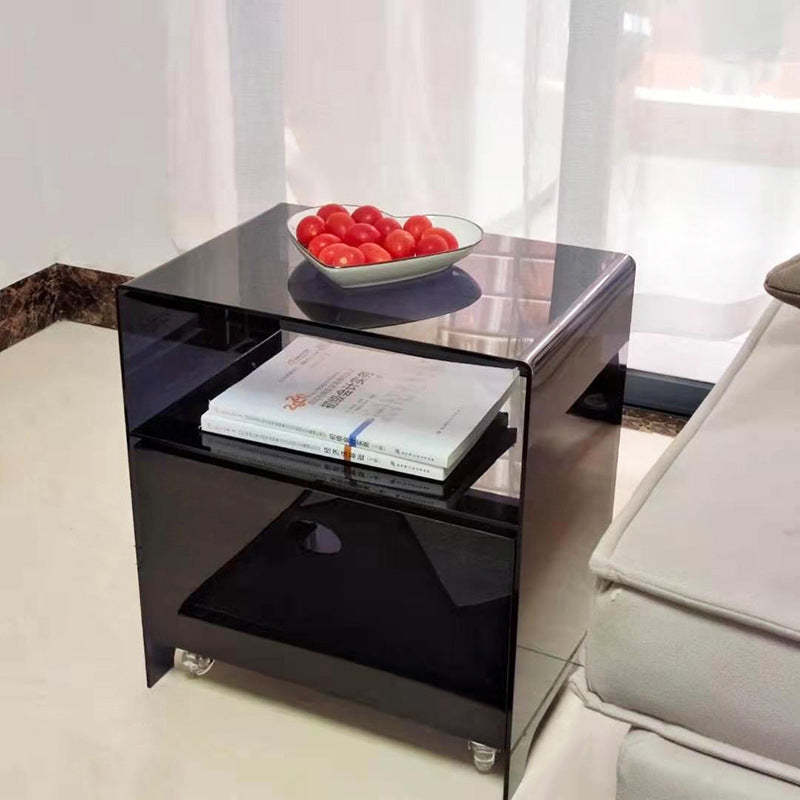 Luxury Curved Acrylic End Table 2-Tier