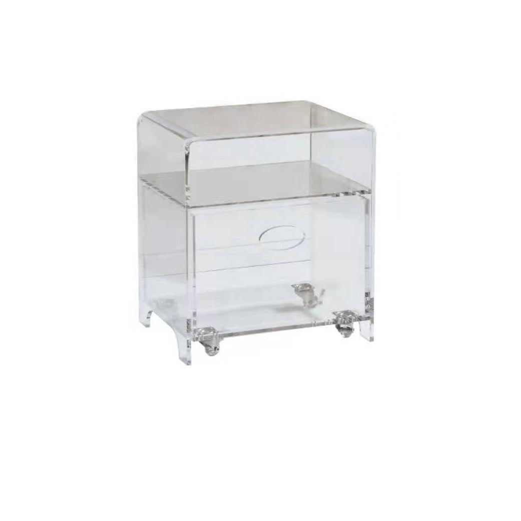 Minimalist Oval Acrylic End Table 2-Tier