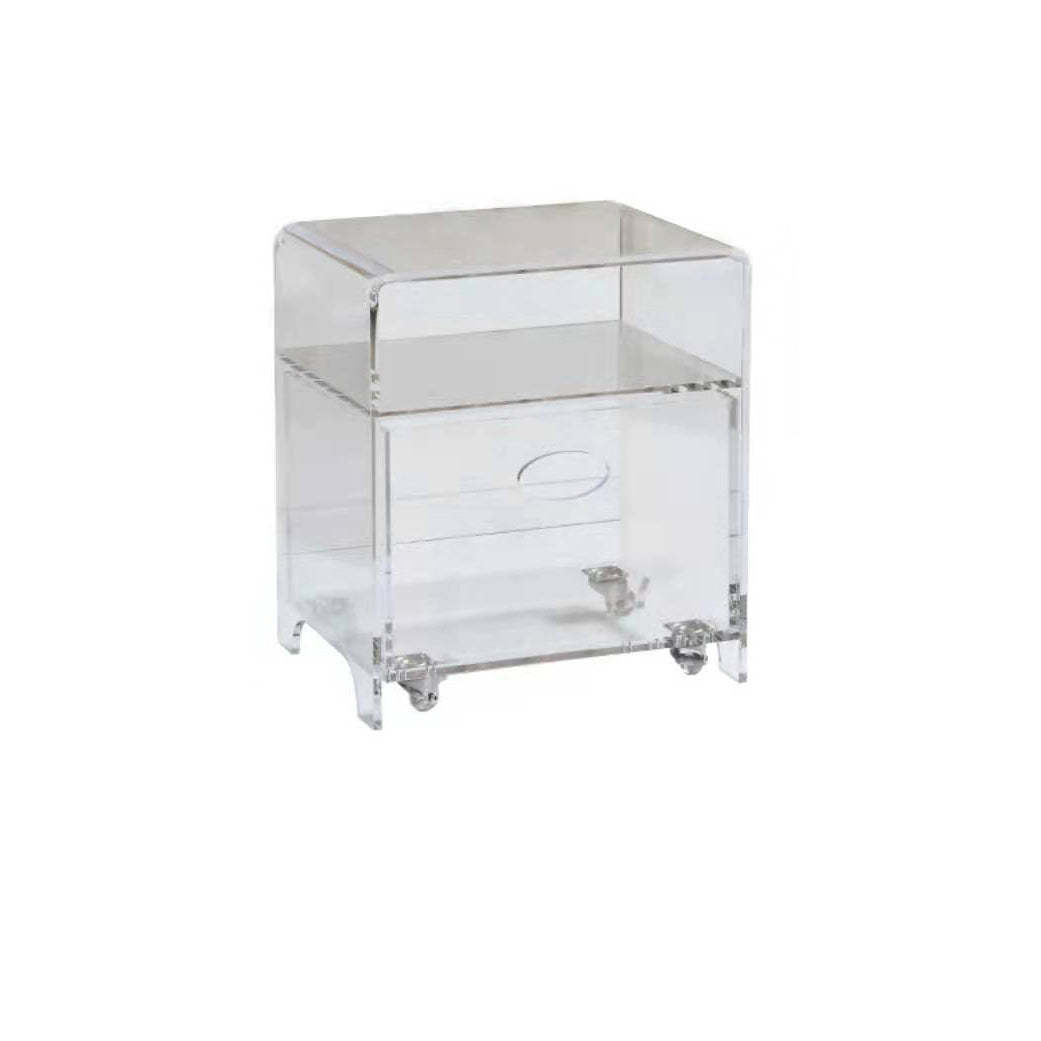 Minimalist Oval Acrylic End Table 2-Tier