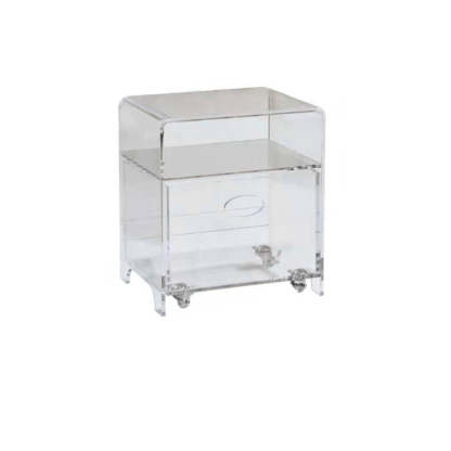 Minimalist Oval Acrylic End Table 2-Tier