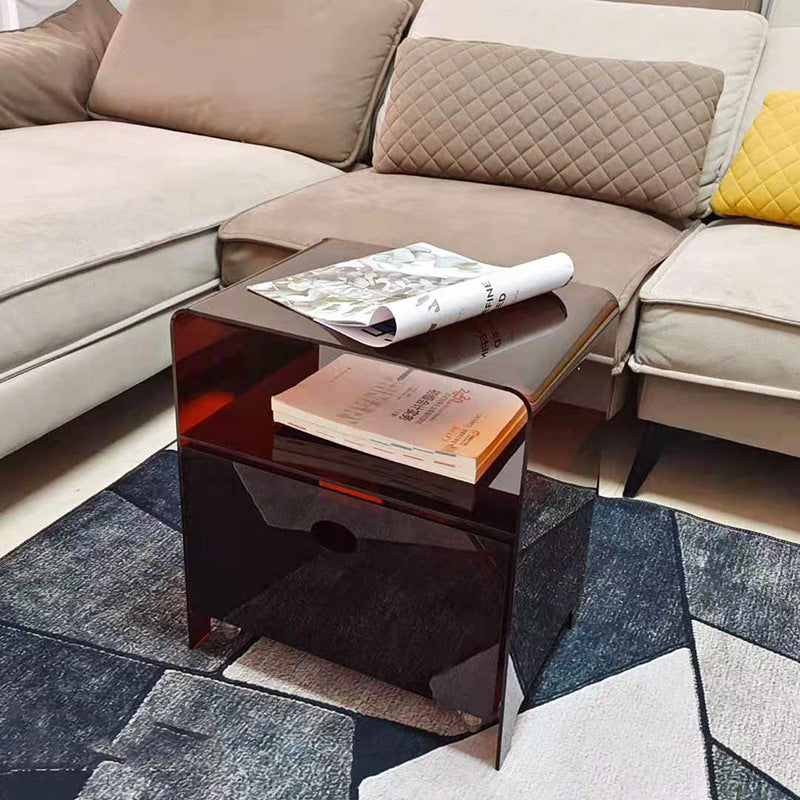 Luxury Curved Acrylic End Table 2-Tier