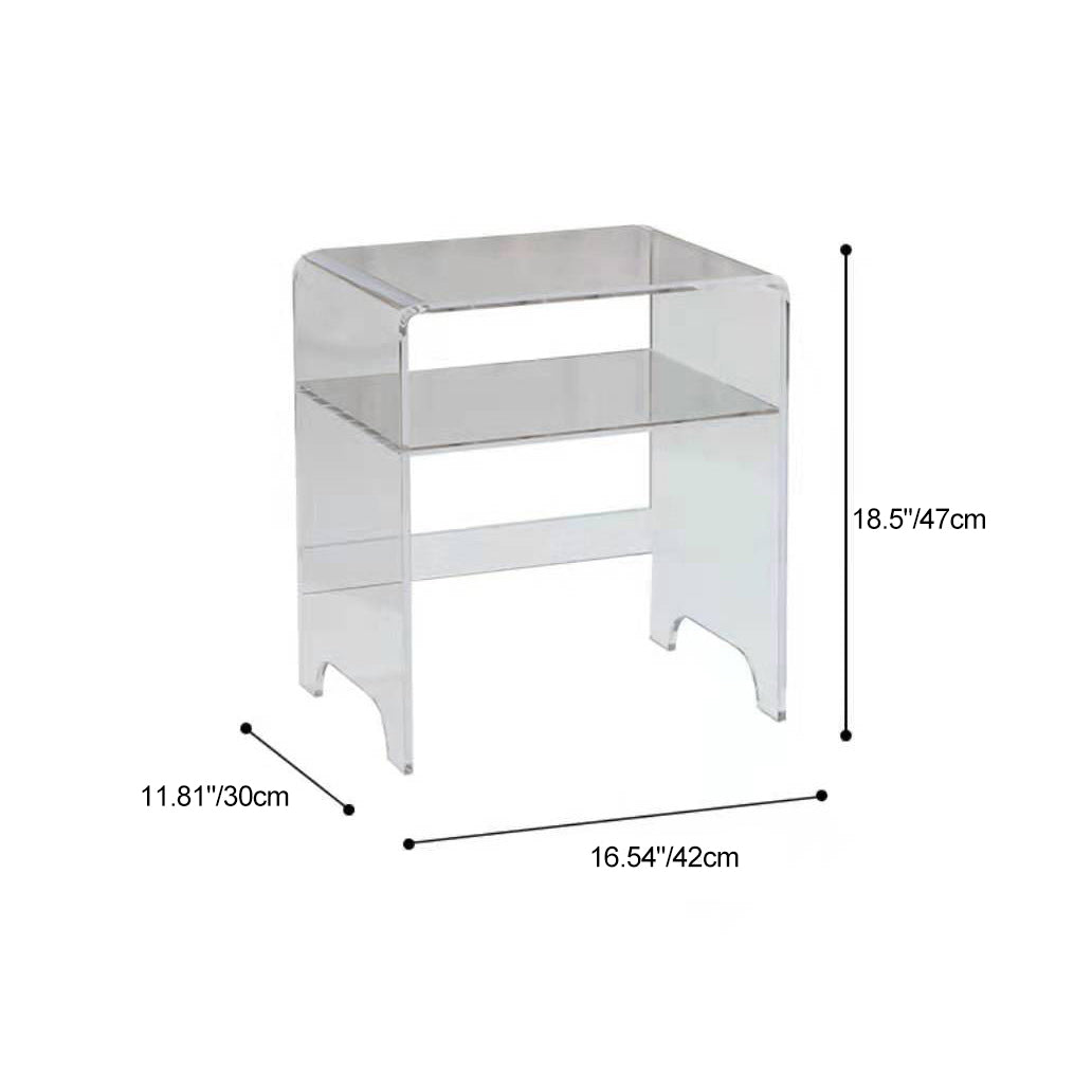 Luxury Curved Acrylic End Table 2-Tier