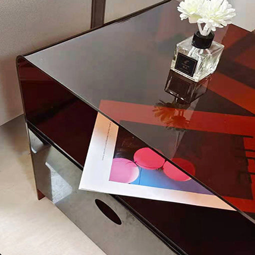 Luxury Curved Acrylic End Table 2-Tier