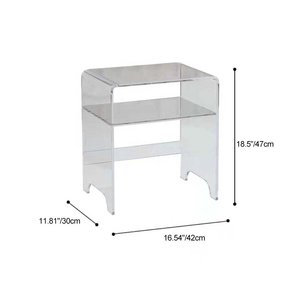 Luxury Curved Acrylic End Table 2-Tier