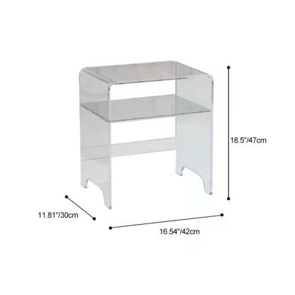 Luxury Curved Acrylic End Table 2-Tier
