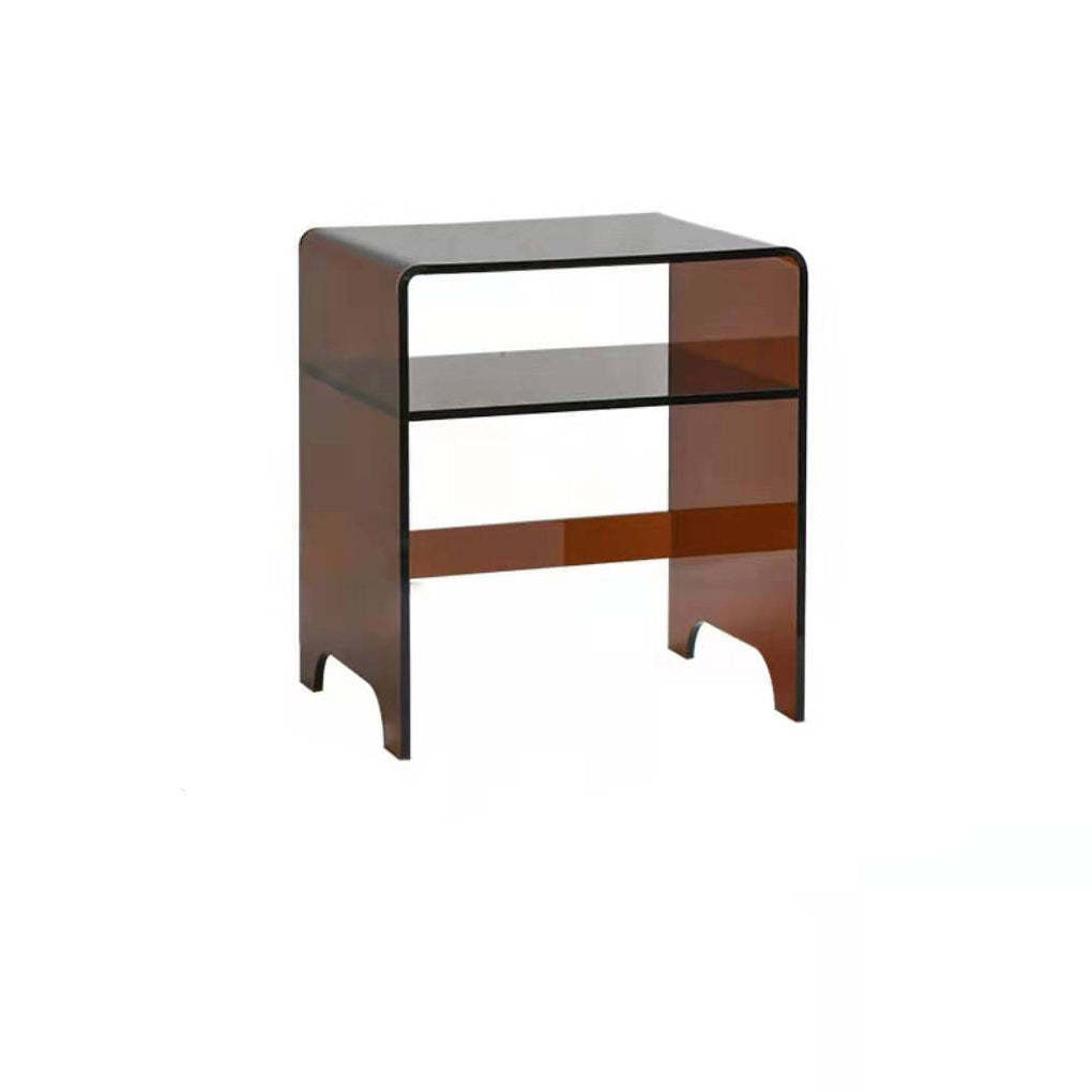 Luxury Curved Acrylic End Table 2-Tier