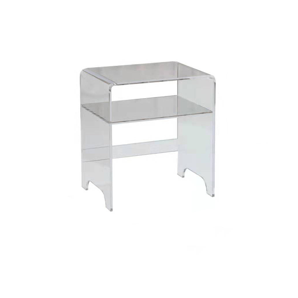 Luxury Curved Acrylic End Table 2-Tier