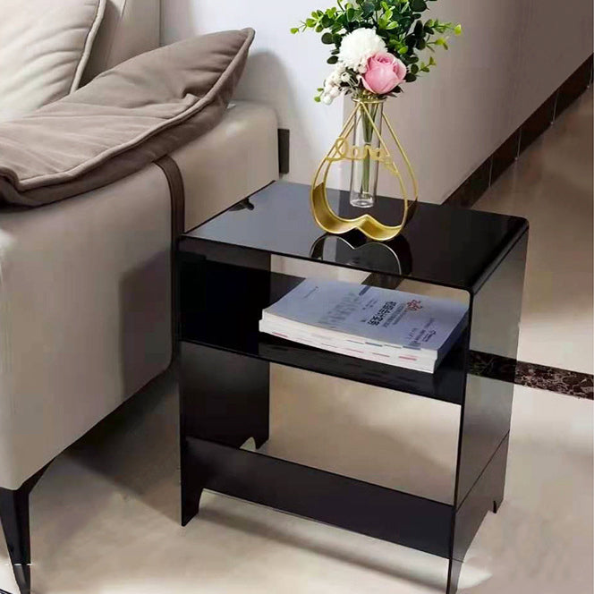Luxury Curved Acrylic End Table 2-Tier