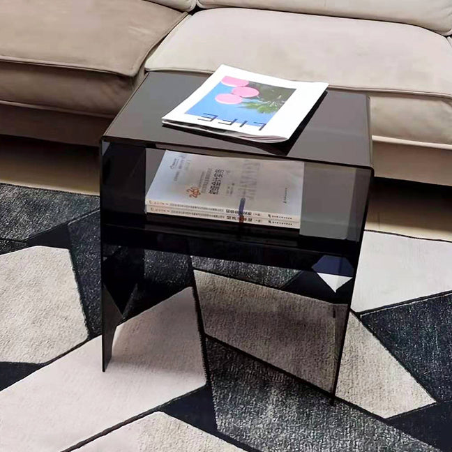 Luxury Curved Acrylic End Table 2-Tier
