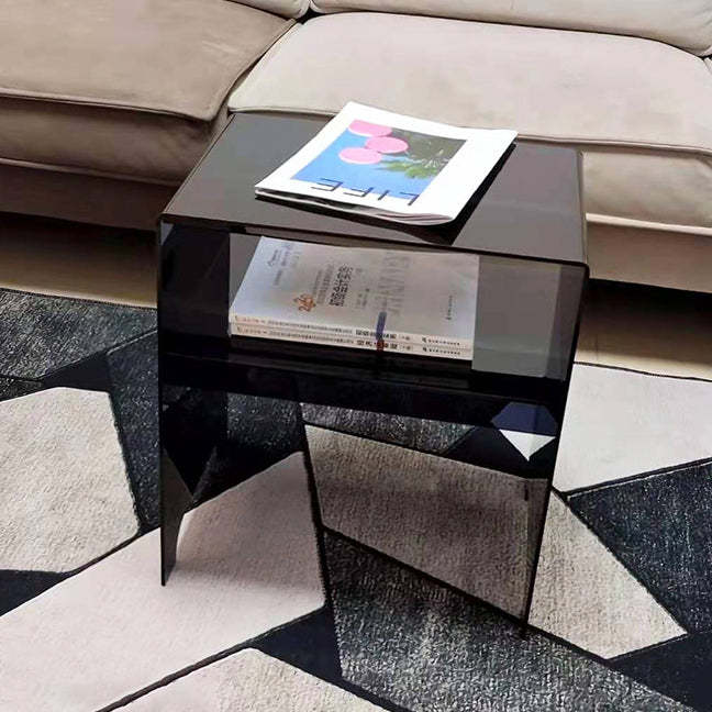 Luxury Curved Acrylic End Table 2-Tier