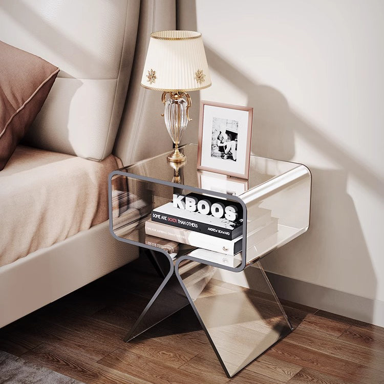 Scandinavian Split-Support Acrylic End Table 2-Tier