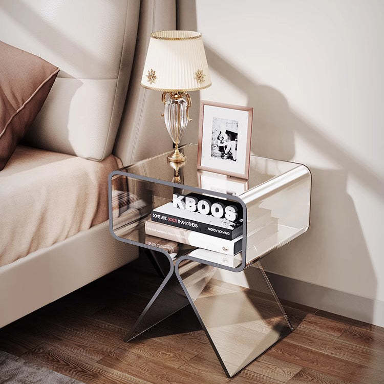 Scandinavian Split-Support Acrylic End Table 2-Tier