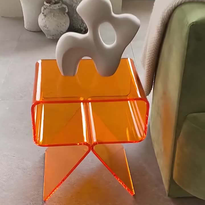 Scandinavian Split-Support Acrylic End Table 2-Tier