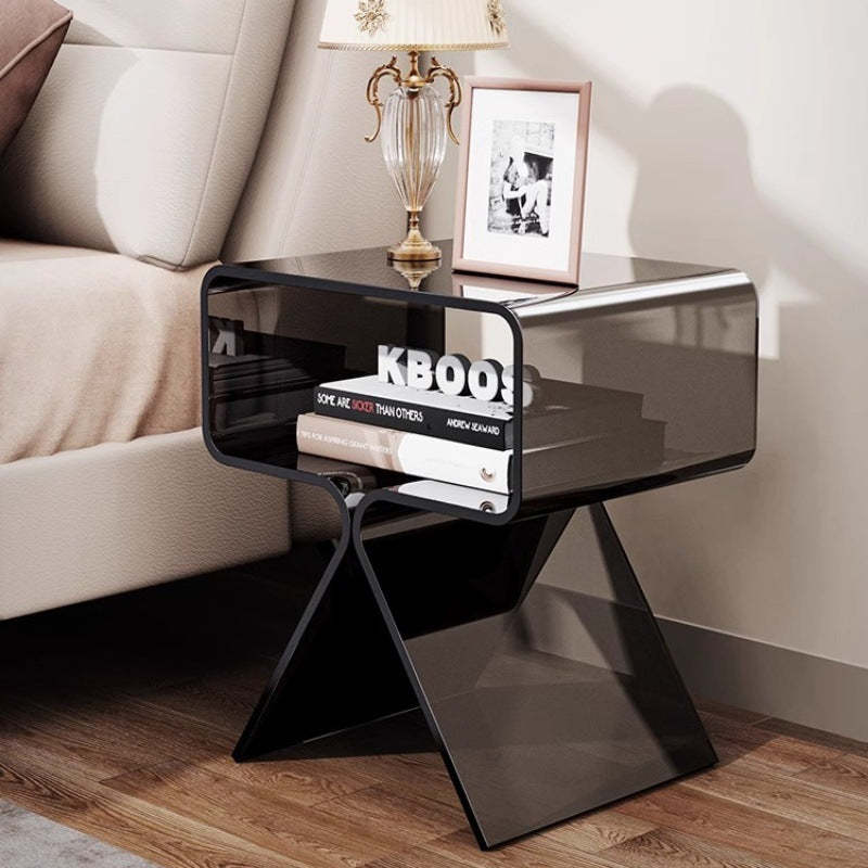 Scandinavian Split-Support Acrylic End Table 2-Tier