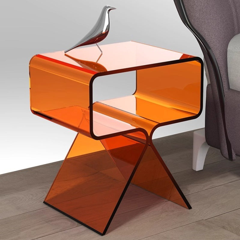 Scandinavian Split-Support Acrylic End Table 2-Tier