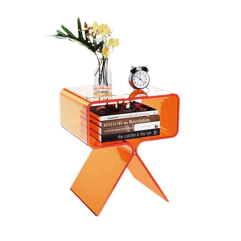 Scandinavian Split-Support Acrylic End Table 2-Tier