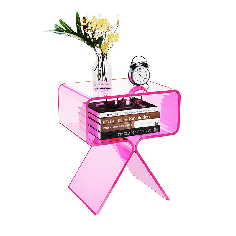 Scandinavian Split-Support Acrylic End Table 2-Tier