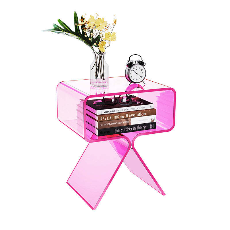 Scandinavian Split-Support Acrylic End Table 2-Tier