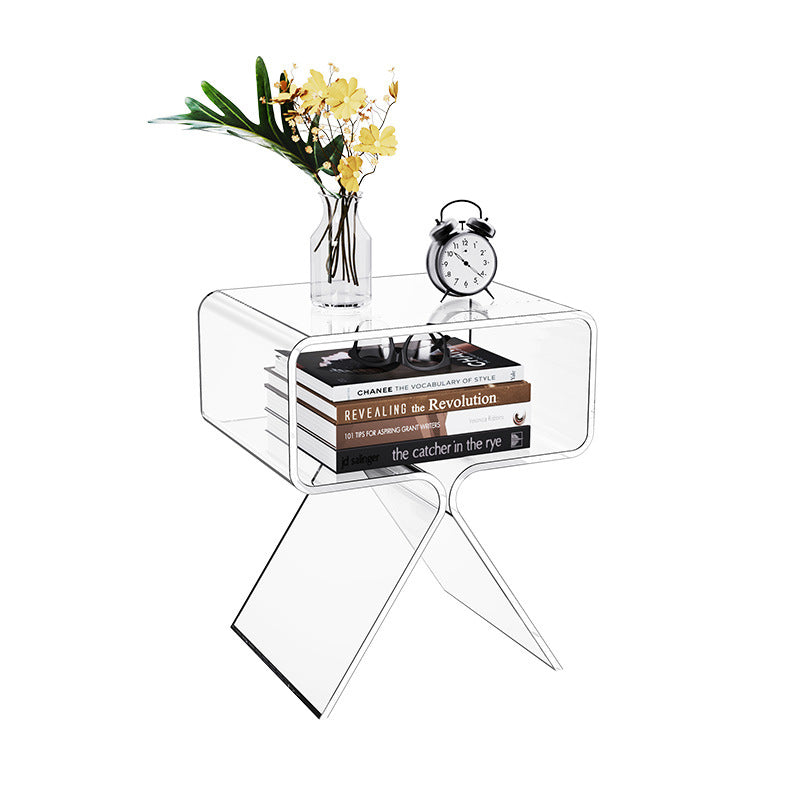 Scandinavian Split-Support Acrylic End Table 2-Tier