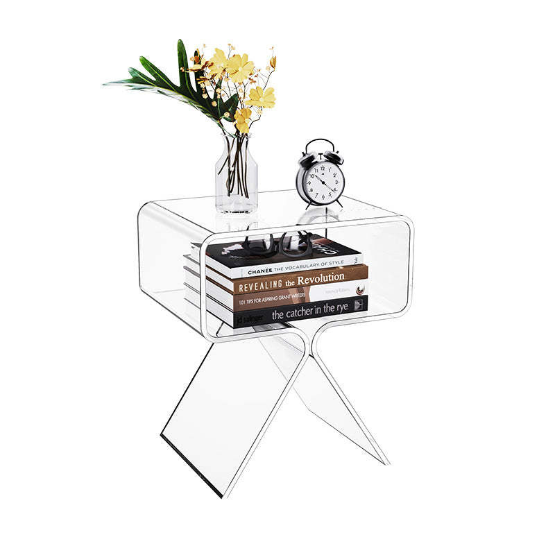 Scandinavian Split-Support Acrylic End Table 2-Tier