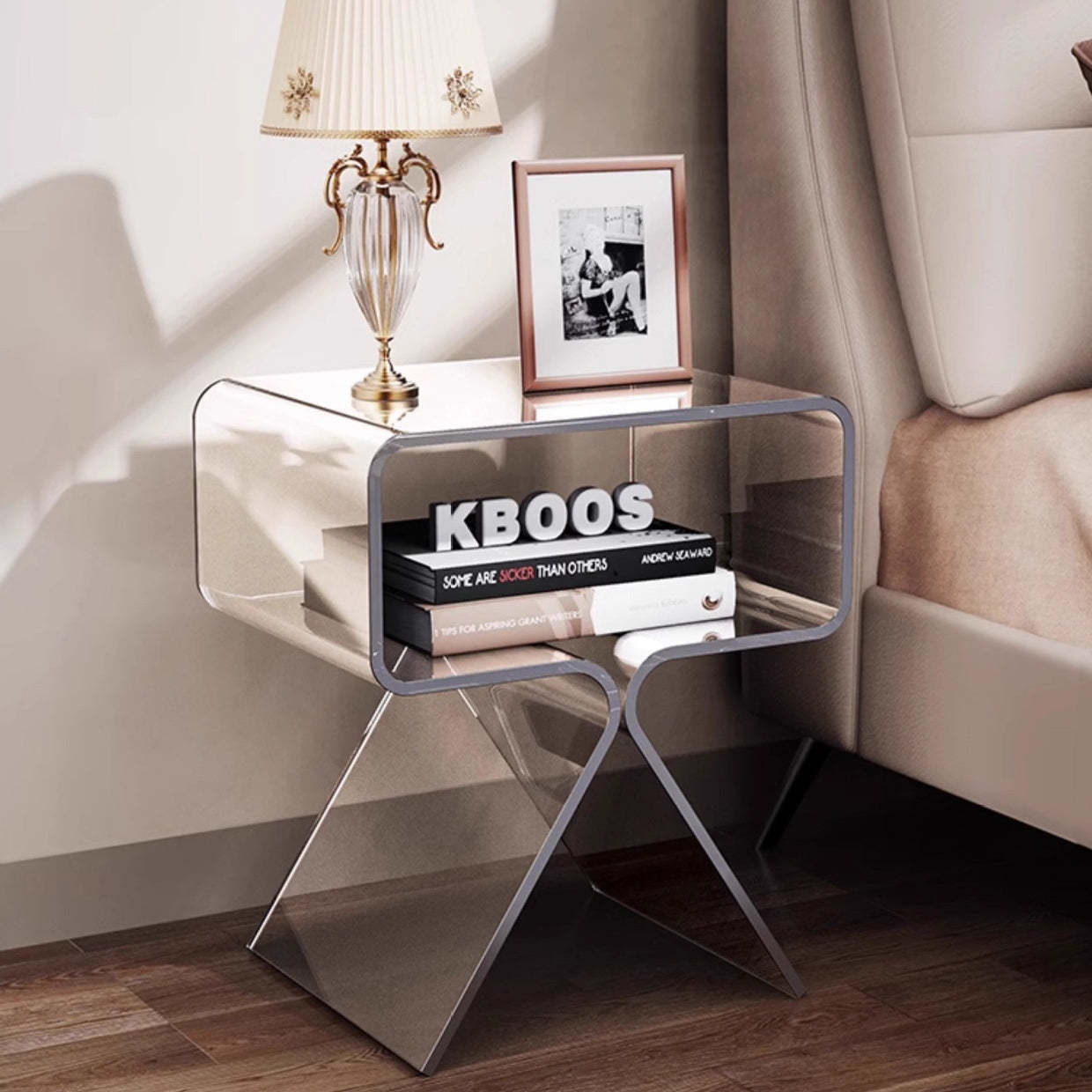 Nordic 2-tier end acrylic end & side tables — Clear