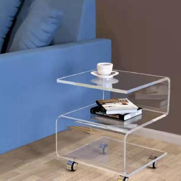 Scandinavian S-Shape Acrylic End Table 3-Tier