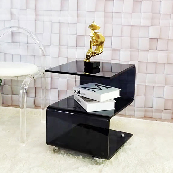 Scandinavian S-Shape Acrylic End Table 3-Tier