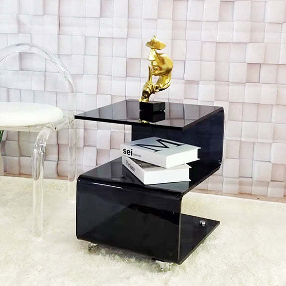 Scandinavian S-Shape Acrylic End Table 3-Tier